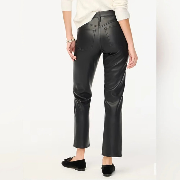 J. Crew Straight Leg Vegan Leather Pants NWT. - Picture 2 of 4